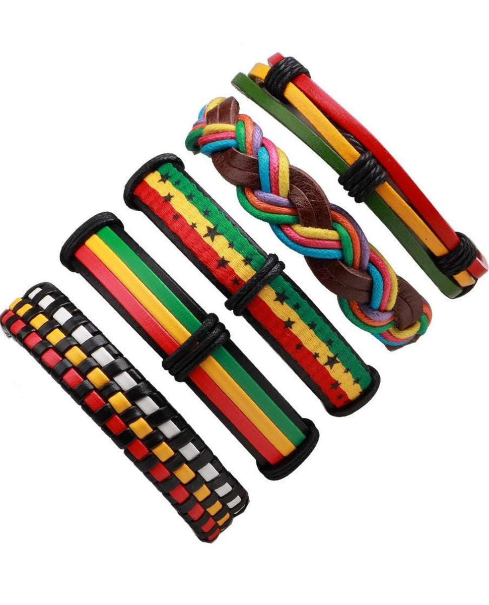 Multi-Color Leather Bracelet, African Bracelet