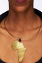 African Map Brass Tribal Necklace