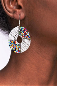 African Round Bead Earrings