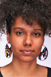 African Ankara Print Earrings-Multicolour