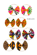 African Ankara Print Earrings-Orange and Black