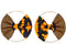 African Ankara Print Earrings-Orange and Black