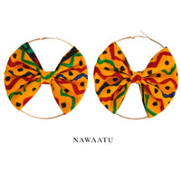 African Ankara Print Earrings-Orange