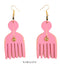 African Comb Wooden Earrings-Pink