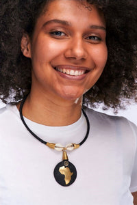 Black Africa Map Necklace