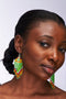 African Beaded Tassel Drop Earrings