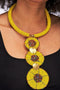 African Statement Round Shape Necklace-Yellow