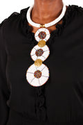 African Round Shape White Necklace