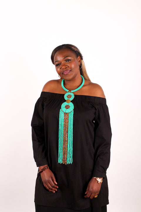 Turquoise Blue African Statement Necklace