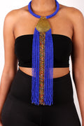 Royal Blue African Statement Necklace