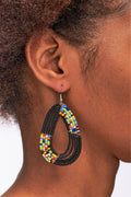 Africa Boho Bead Earrings-Black