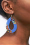 Africa Boho Bead Earrings-Blue