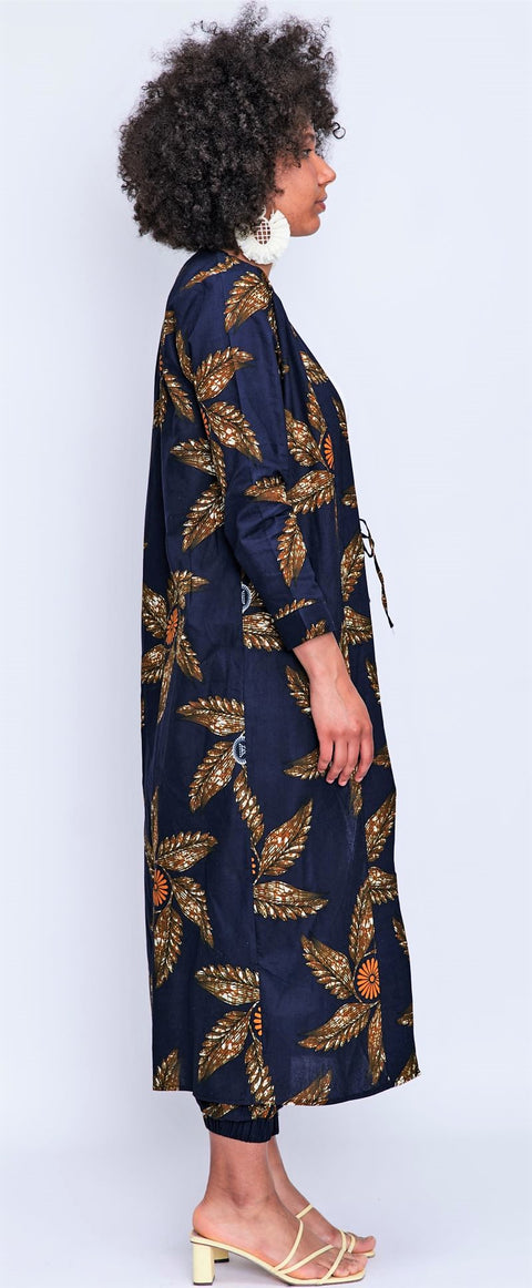 2pcs African Print Kimono Set is made from soft material floral print, plus size and very stylish. Shop at Nawaatu online shop.