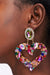 Oversized Rhinestone Heart Drop Earrings
