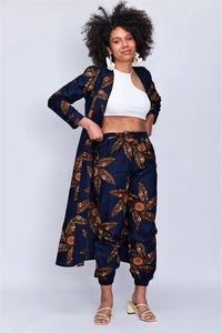 2pcs African Print Kimono Set is made from soft material floral print, plus size and very stylish. Shop at Nawaatu online shop.