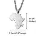 Africa Map Stainless Steel Pendant Necklace
