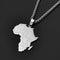 Africa Map Stainless Steel Pendant Necklace