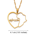 African Map Design Pendant Necklaces