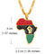 African Color Map & Fist Symbol Pendant Necklaces